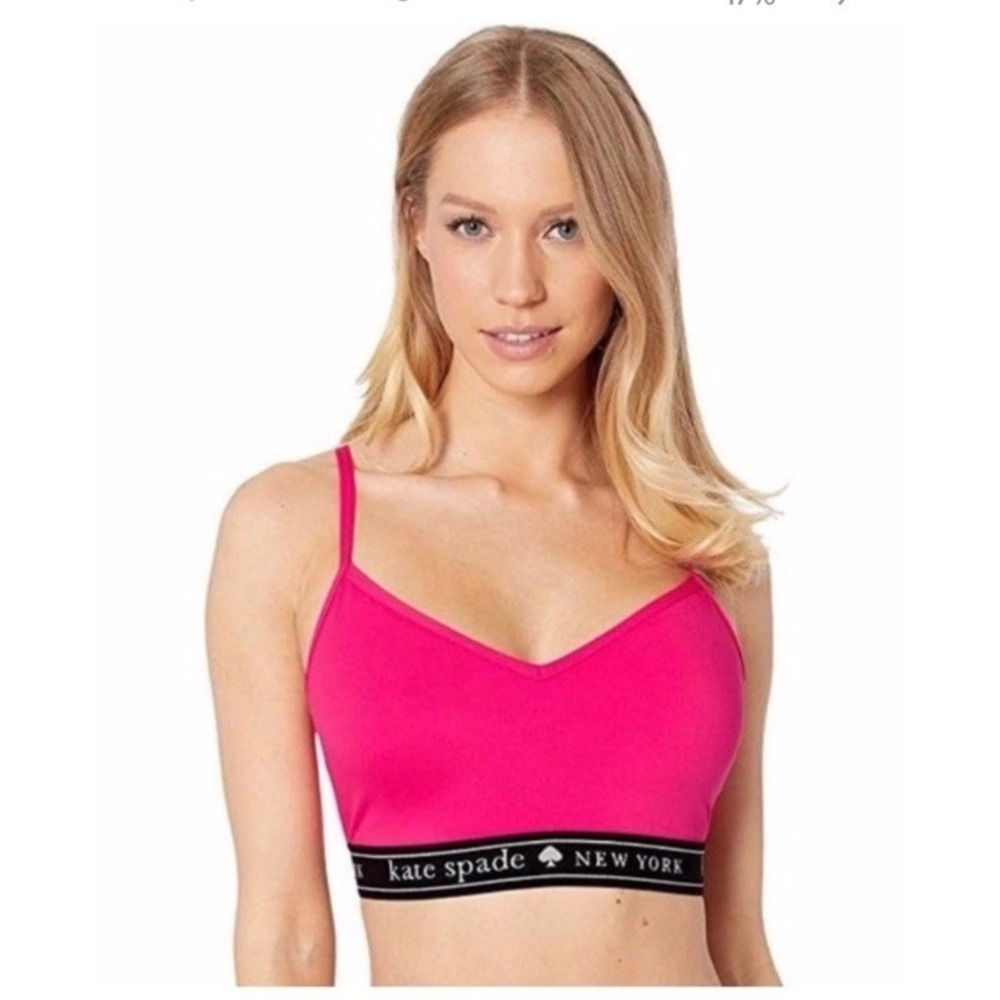 Kate Spade® HOT PINK Logo Sports Bra Top M317 MEDIUM